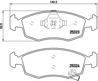 Комплект тормозных колодок (BREMBO: P 11 031)