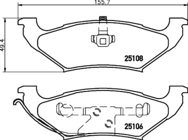 Комплект тормозных колодок (BREMBO: P 11 039)