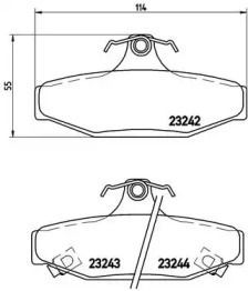 Комплект тормозных колодок (BREMBO: P 15 004)