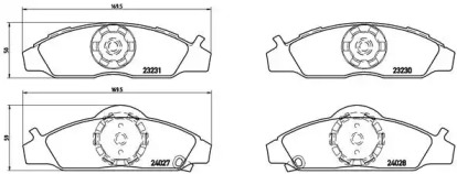 Комплект тормозных колодок (BREMBO: P 15 008)