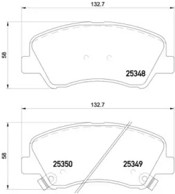 Комплект тормозных колодок (BREMBO: P 18 025)