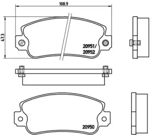 Комплект тормозных колодок (BREMBO: P 23 013)