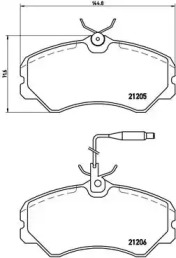 Комплект тормозных колодок (BREMBO: P 23 023)