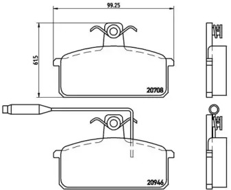 Комплект тормозных колодок (BREMBO: P 23 024)