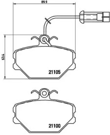 Комплект тормозных колодок (BREMBO: P 23 044)