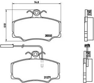 Комплект тормозных колодок (BREMBO: P 23 048)