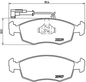 Комплект тормозных колодок (BREMBO: P 23 063)