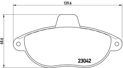 Комплект тормозных колодок (BREMBO: P 23 072)