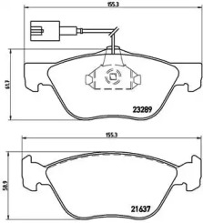 Комплект тормозных колодок (BREMBO: P 23 077)