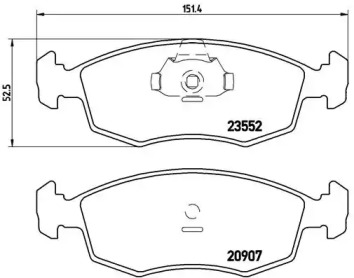 Комплект тормозных колодок (BREMBO: P 23 079)