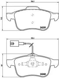 Комплект тормозных колодок (BREMBO: P 23 103)