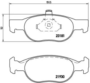 Комплект тормозных колодок (BREMBO: P 23 125)