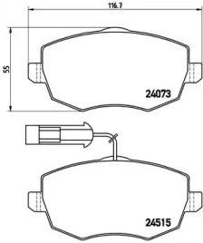 Комплект тормозных колодок (BREMBO: P 23 127)