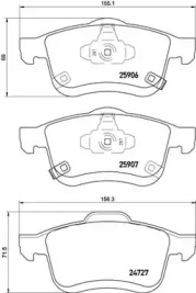 Комплект тормозных колодок (BREMBO: P 23 155)