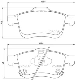 Комплект тормозных колодок (BREMBO: P 23 167)