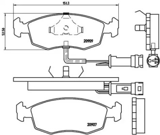 Комплект тормозных колодок (BREMBO: P 24 007)