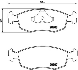 Комплект тормозных колодок (BREMBO: P 24 019)