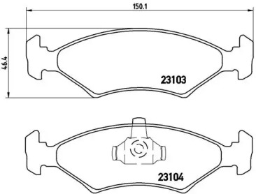 Комплект тормозных колодок (BREMBO: P 24 043)