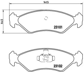 Комплект тормозных колодок (BREMBO: P 24 044)