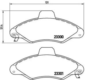 Комплект тормозных колодок (BREMBO: P 24 045)