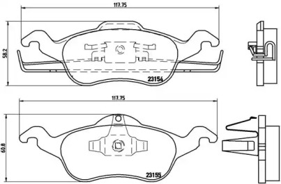 Комплект тормозных колодок (BREMBO: P 24 046)