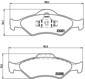 Комплект тормозных колодок (BREMBO: P 24 054)