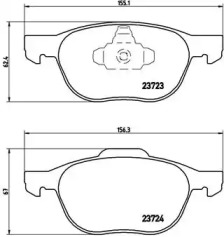 Комплект тормозных колодок (BREMBO: P 24 061)