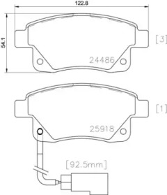 Комплект тормозных колодок (BREMBO: P 24 066)