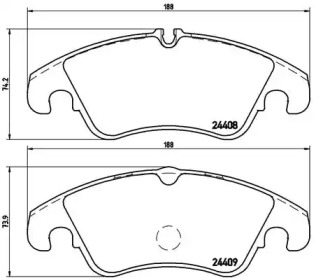 Комплект тормозных колодок (BREMBO: P 24 074)