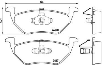 Комплект тормозных колодок (BREMBO: P 24 085)