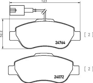 Комплект тормозных колодок (BREMBO: P 24 150)