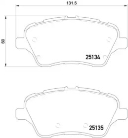 Комплект тормозных колодок (BREMBO: P 24 151)