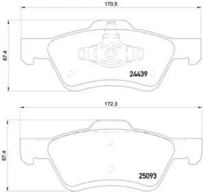 Комплект тормозных колодок (BREMBO: P 24 159)