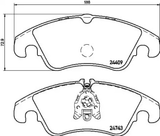 Комплект тормозных колодок (BREMBO: P 24 161)