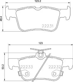 Комплект тормозных колодок (BREMBO: P 24 201)