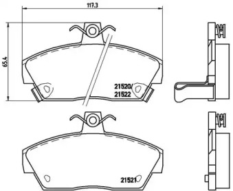 Комплект тормозных колодок (BREMBO: P 28 019)