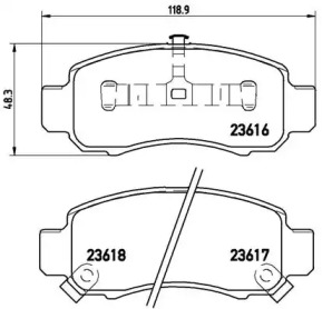 Комплект тормозных колодок (BREMBO: P 28 033)