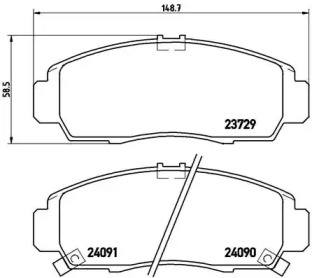 Комплект тормозных колодок (BREMBO: P 28 034)