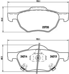 Комплект тормозных колодок (BREMBO: P 28 036)