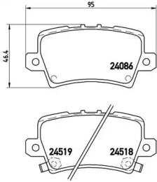 Комплект тормозных колодок (BREMBO: P 28 038)