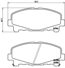 Комплект тормозных колодок (BREMBO: P 28 043)