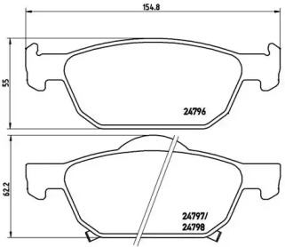 Комплект тормозных колодок (BREMBO: P 28 044)