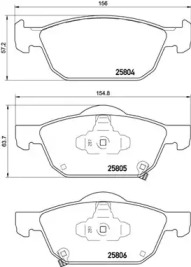 Комплект тормозных колодок (BREMBO: P 28 076)