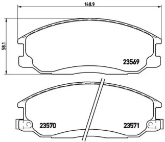 Комплект тормозных колодок (BREMBO: P 30 013)