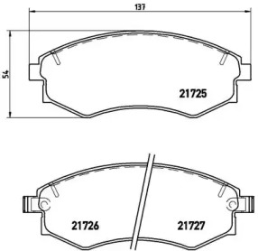 Комплект тормозных колодок (BREMBO: P 30 022)