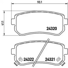 Комплект тормозных колодок (BREMBO: P 30 025)