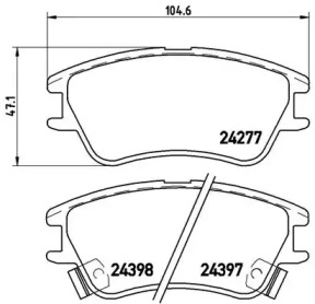 Комплект тормозных колодок (BREMBO: P 30 027)