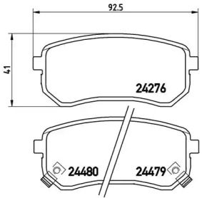 Комплект тормозных колодок (BREMBO: P 30 033)