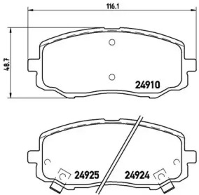 Комплект тормозных колодок (BREMBO: P 30 045)