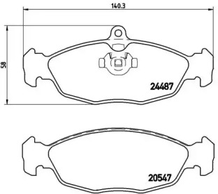 Комплект тормозных колодок (BREMBO: P 36 017)